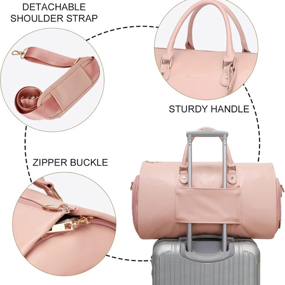 Modoker Convertible Leather Garment Bag Carry, Duffel Bag 2 in 1 Hanging NWOT - Picture 2 of 6